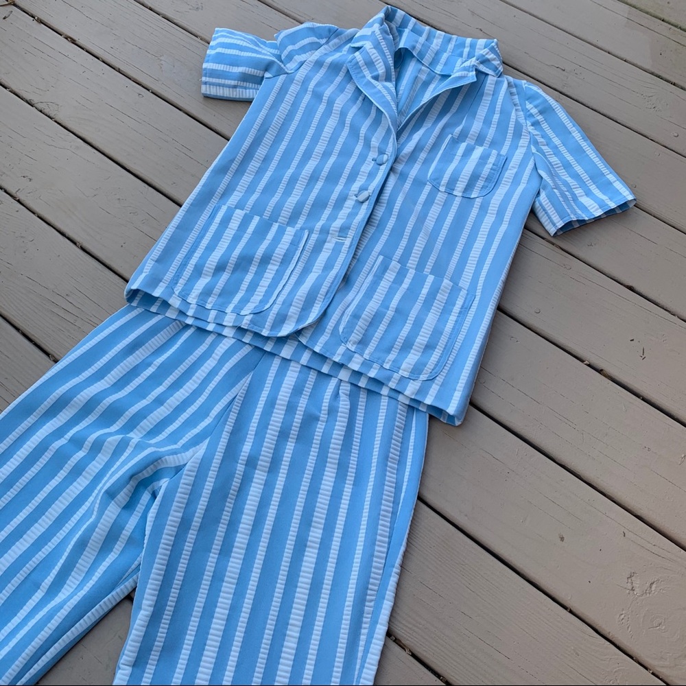 Vintage SET matching 1970s Women’s Stripe Outfit
